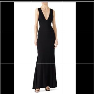 Black Plunge Gown by Nicole Miller